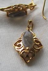 Earring  gold plating on silver with  labradorite