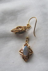 Earring  gold plating on silver with  labradorite