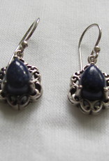 Earring silver  with  lapis lazuli stone