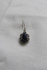 Oorbel zilver met   lapis lazuli steen