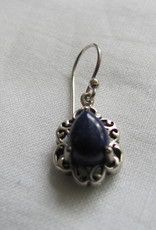 Earring silver  with  lapis lazuli stone