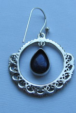 Earring silver  with  lapis lazuli stone