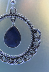 Oorbel zilver met   lapis lazuli steen