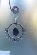 Earring silver  with  lapis lazuli stone