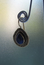 Earring gold on silver  lapis lazuli dormeuse model