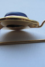 Earring gold on silver  lapis lazuli dormeuse model