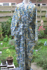 Kimono, dressing gown hand printed with vegetable dyes. 100% cotton