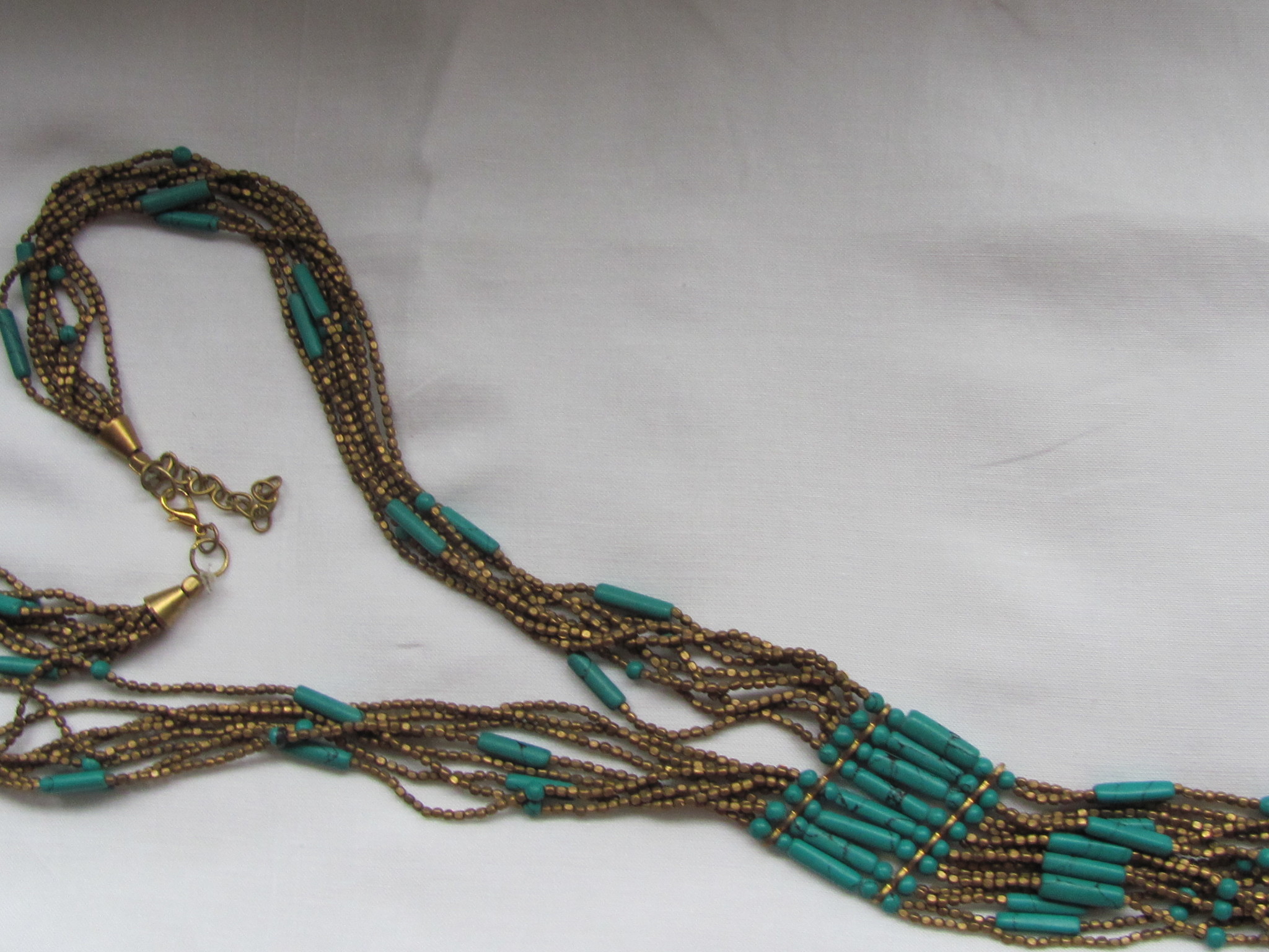 Necklace from brass and harz