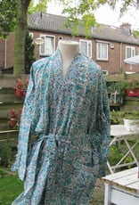 Kimono, dressing gown hand printed with vegetable dyes