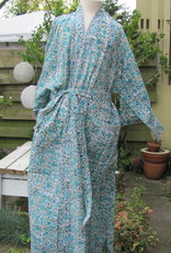 Kimono, dressing gown hand printed with vegetable dyes