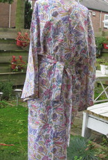 Kimono, dressing gown hand printed with vegetable dyes