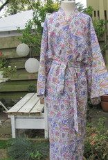 Kimono, dressing gown hand printed with vegetable dyes