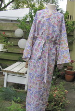 Kimono, dressing gown hand printed with vegetable dyes