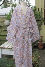 Kimono, dressing gown, home clothes  hand printed with vegetable dyes. 100% cotton