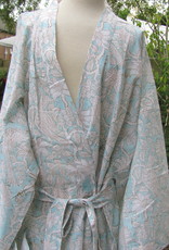 Kimono, dressing gown, home clothes  hand printed with vegetable dyes. 100% cotton\