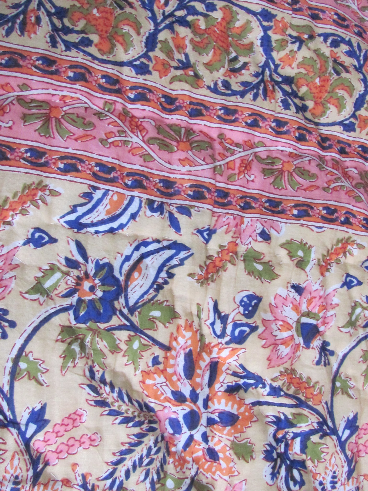 Hippy night India quilted and  handprinted  soft Cotton double counterpane