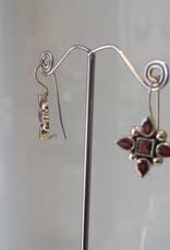 Earring silver garnet