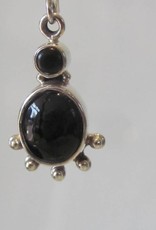 Earring silver onyx