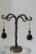 Earring silver onyx