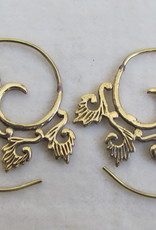 Earring brass curly wirly tribal bohemian