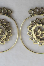 Earring brass curly wirly tribal bohemian Ibiza gypsy style