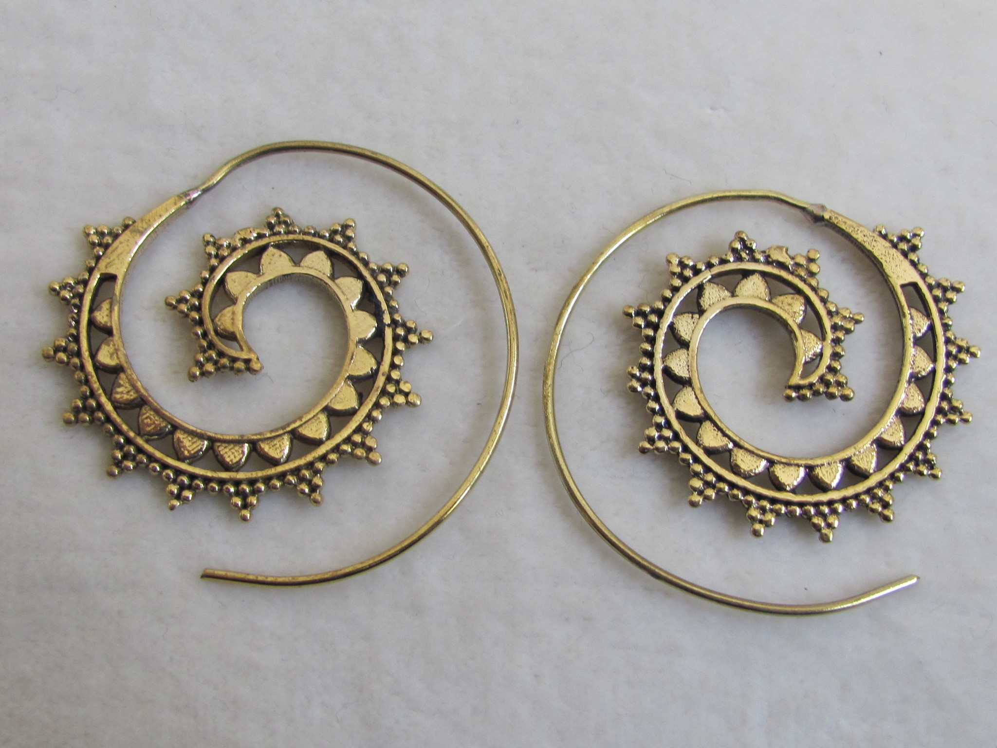 Earring brass  tribal bohemian Ibiza gypsy style