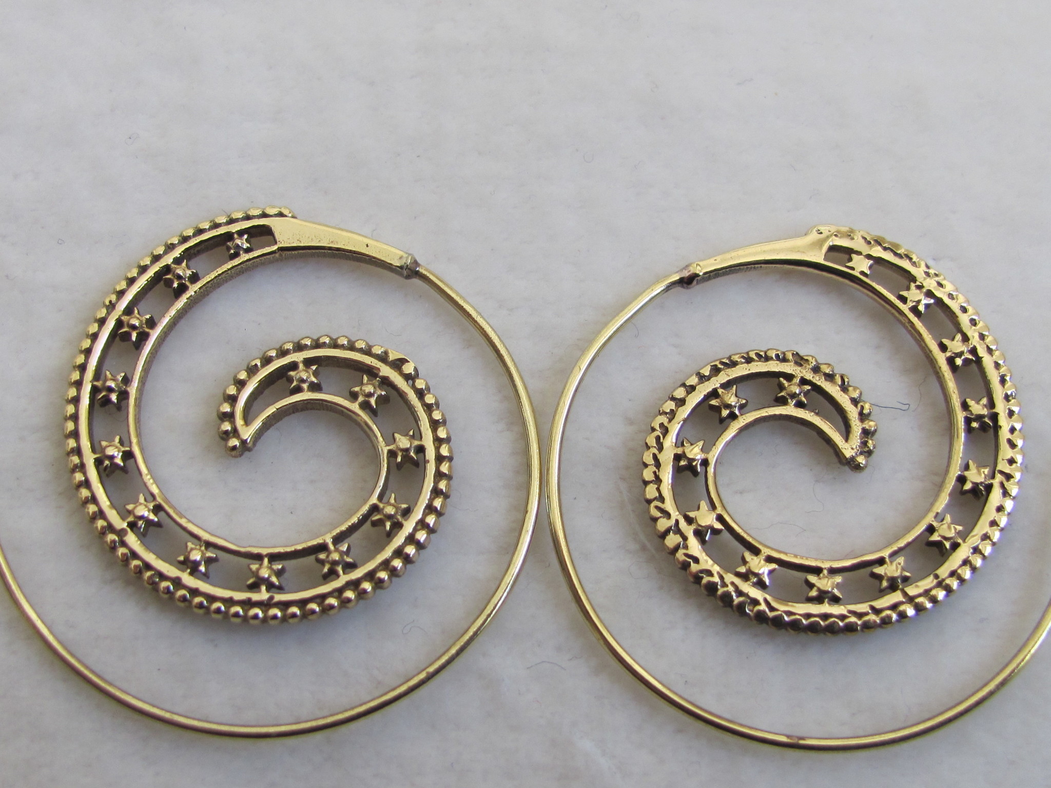 Earring brass  tribal bohemian Ibiza gypsy style