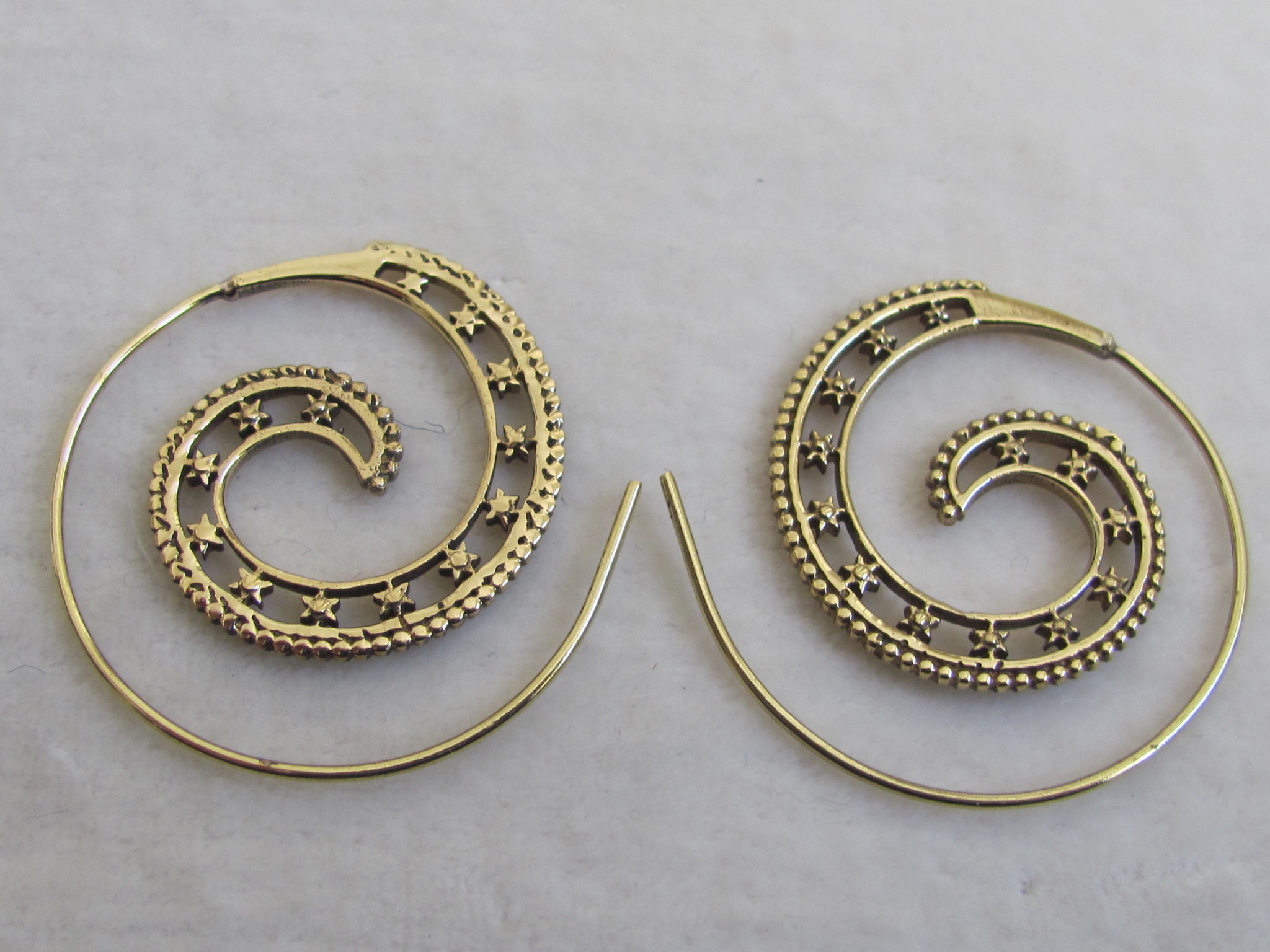 Earring brass  tribal bohemian Ibiza gypsy style