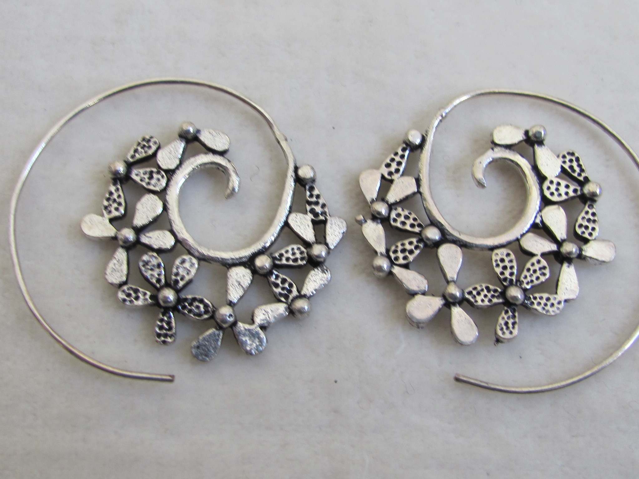 Silver coloured bohemian earrings  gypsy style