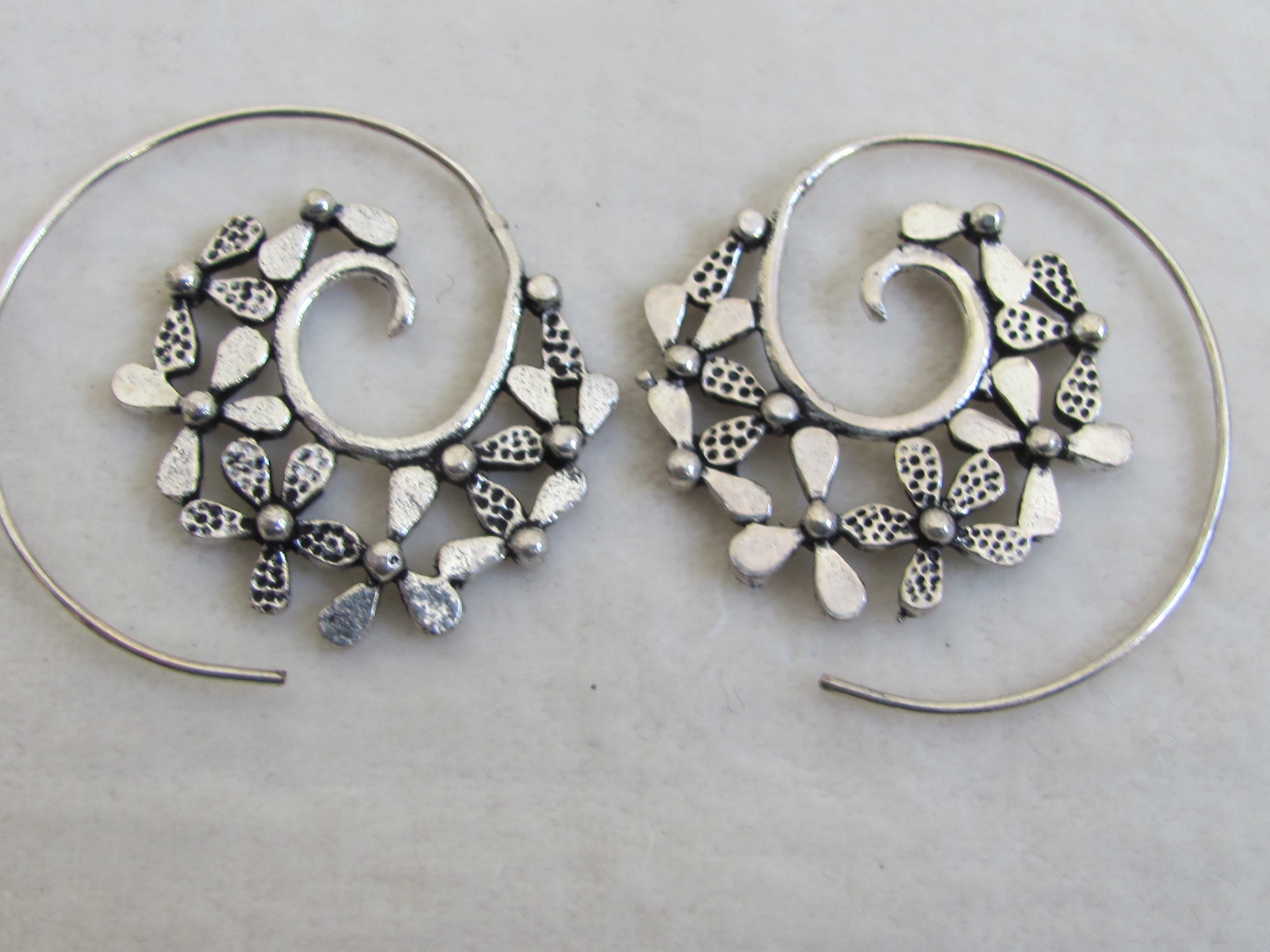 Silver coloured bohemian earrings  gypsy style