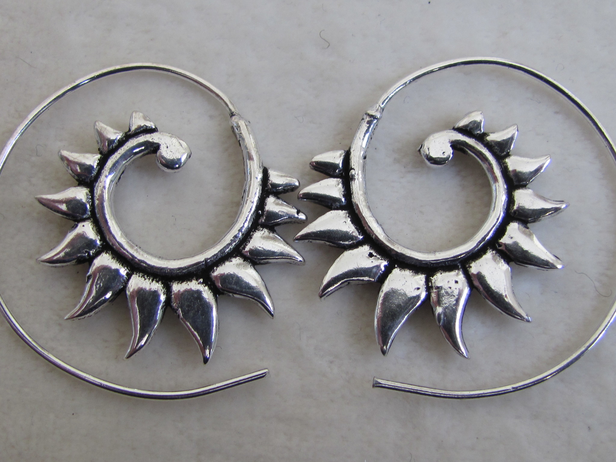 Silver coloured bohemian earrings  gypsy style