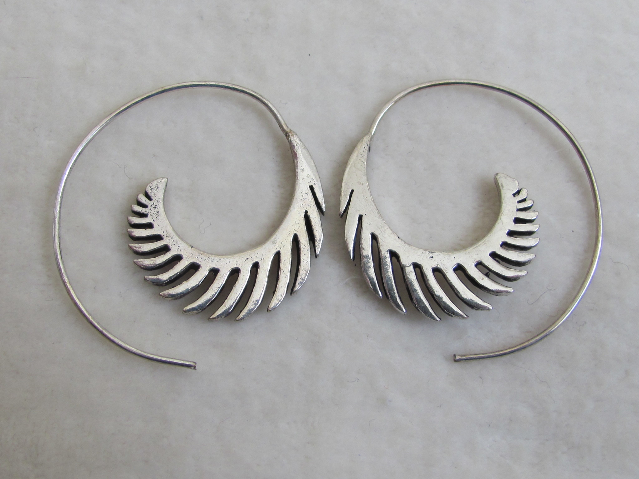 Silver coloured bohemian earrings  gypsy design