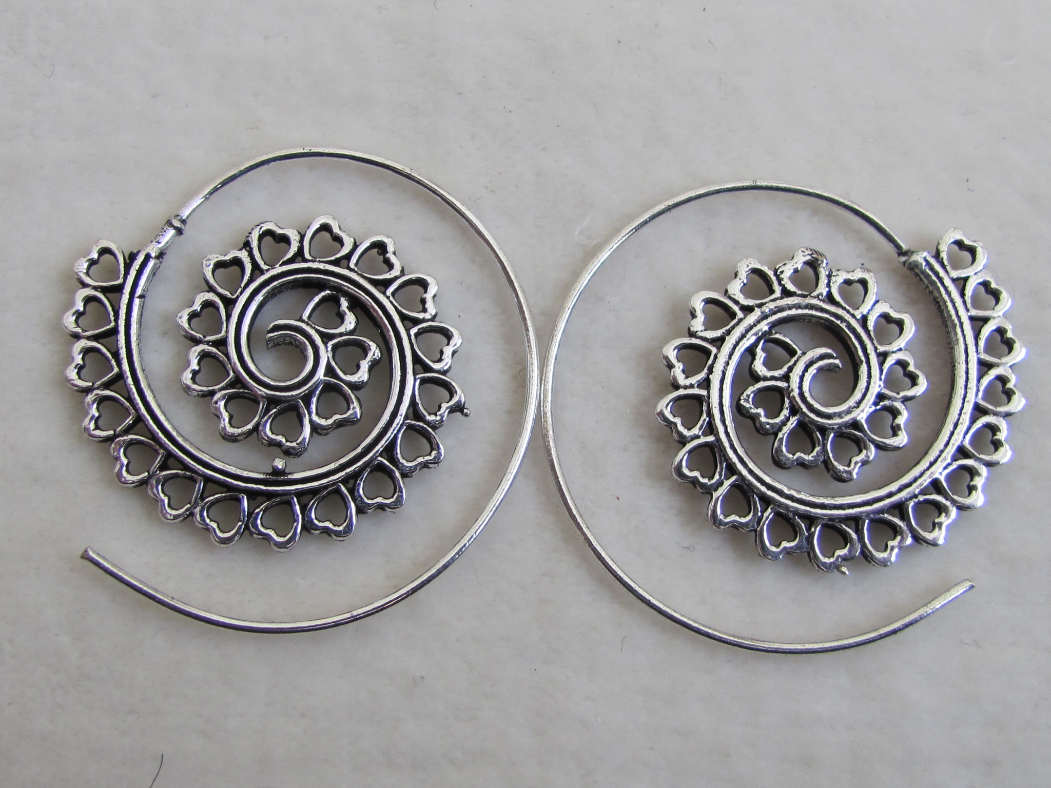 Silver coloured bohemian earrings  gypsy style