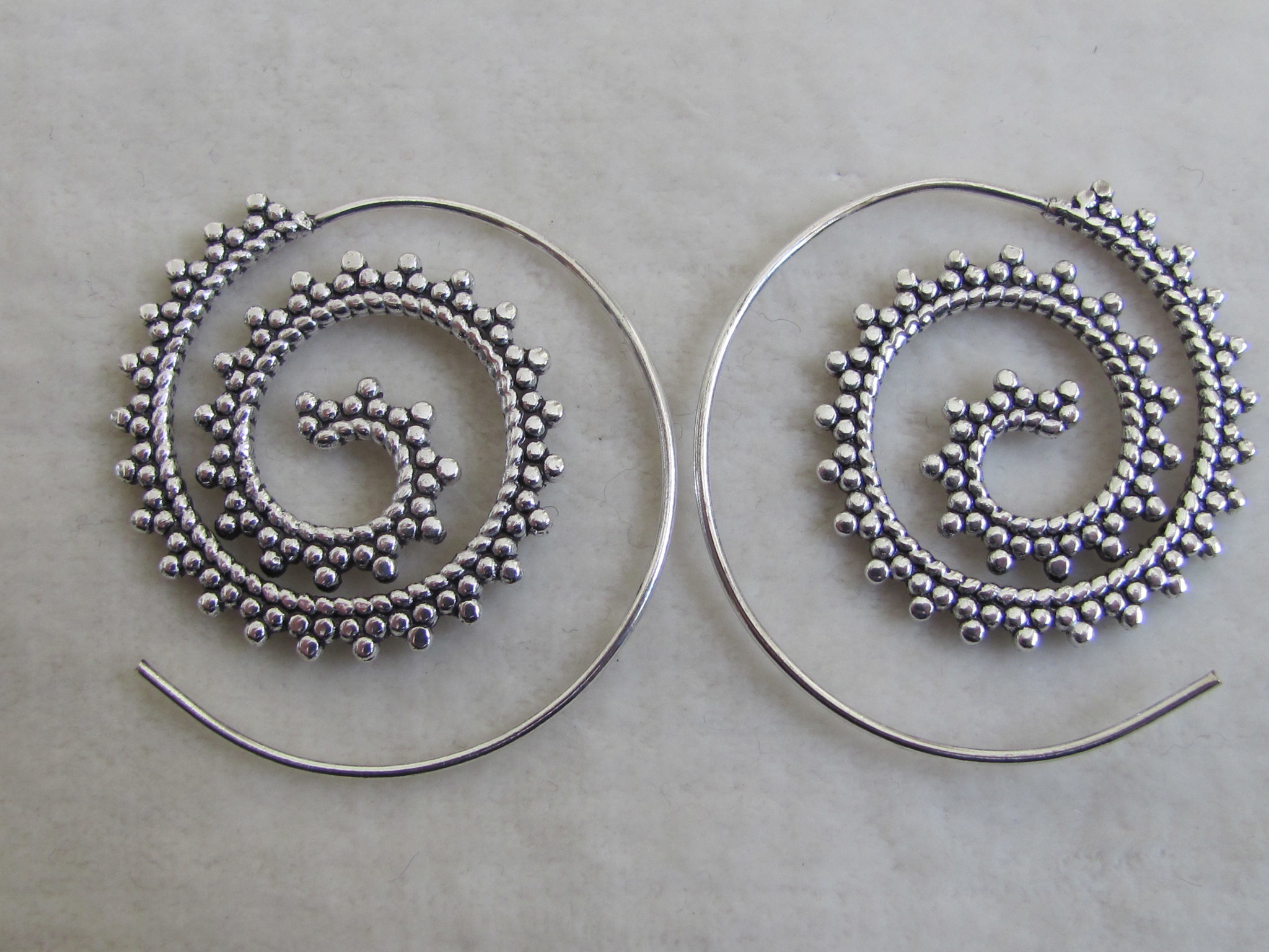 Silver coloured bohemian earrings  gypsy style