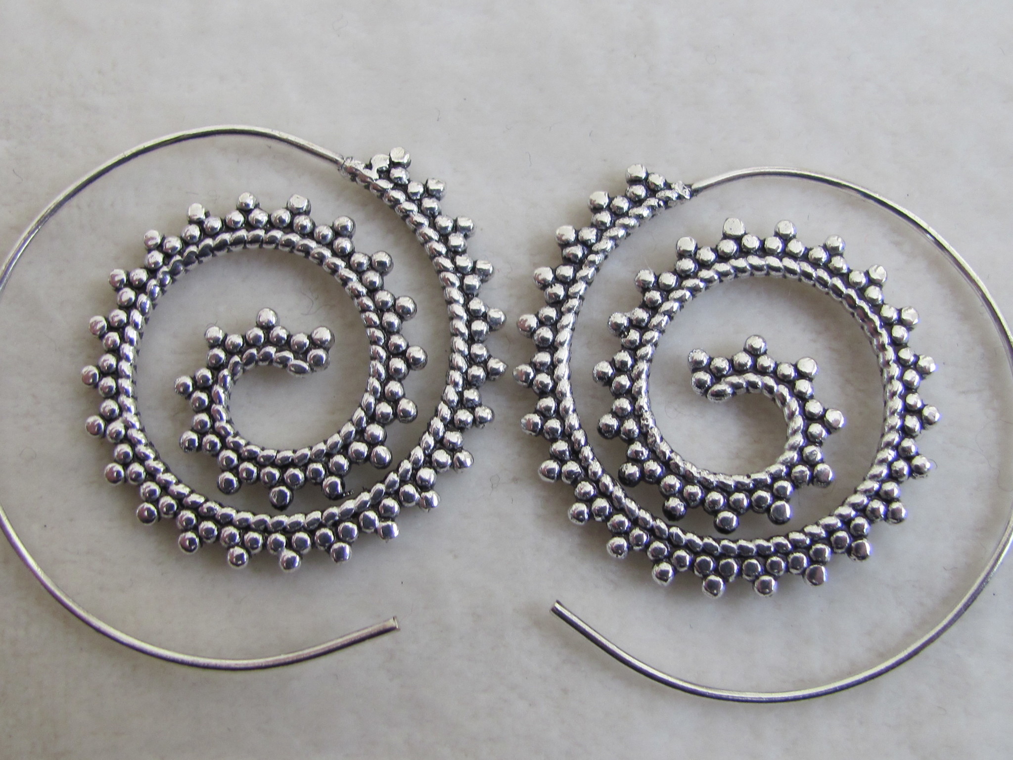 Silver coloured bohemian earrings  gypsy style