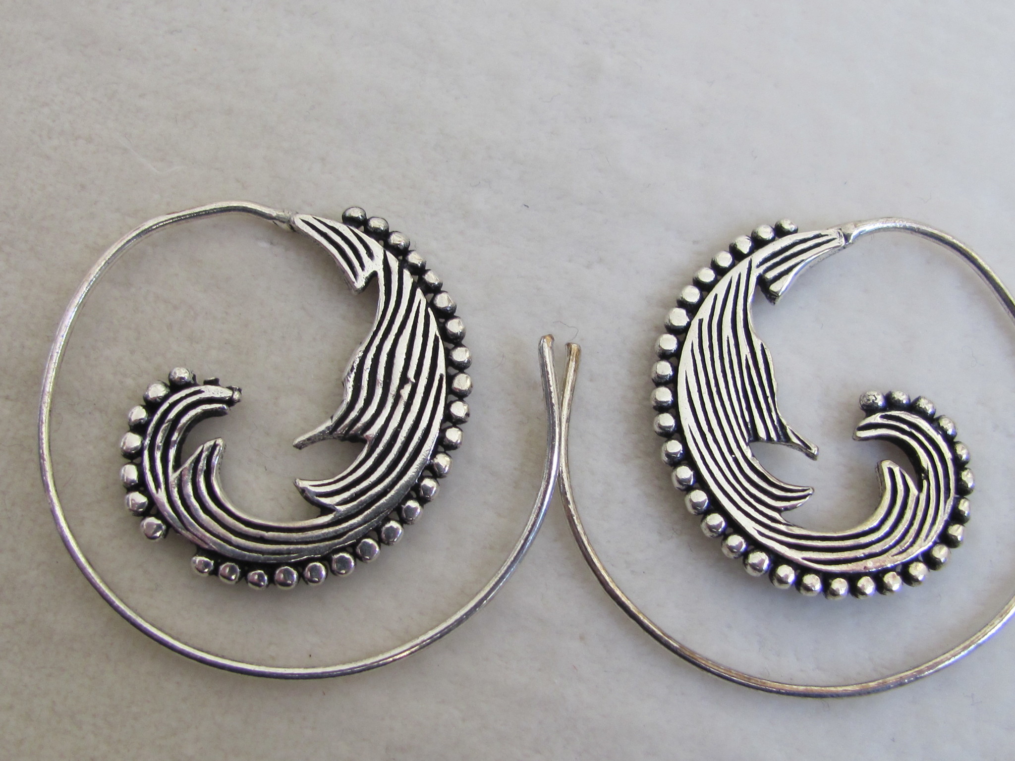 Silver coloured bohemian earrings  gypsy style