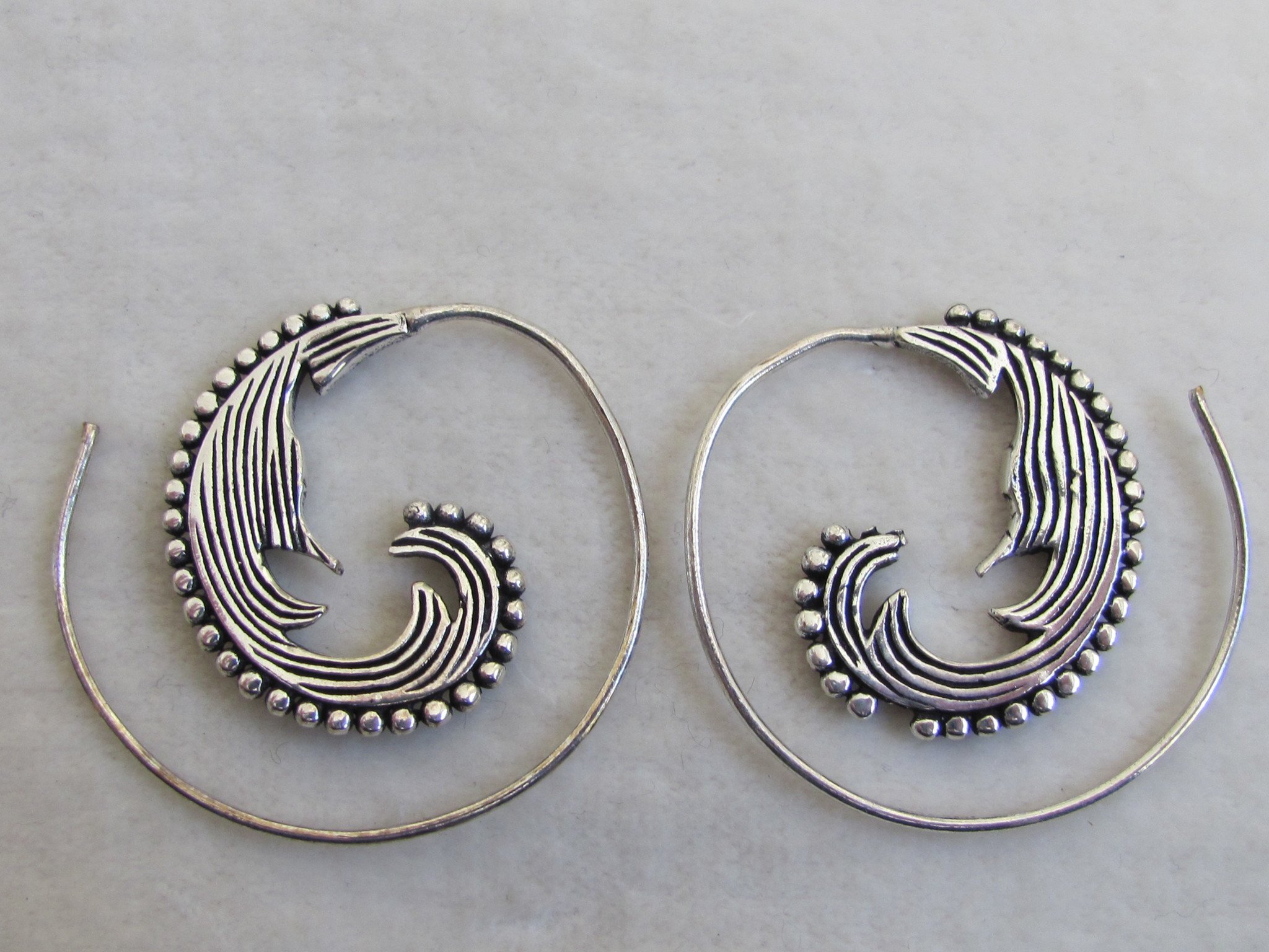 Silver coloured bohemian earrings  gypsy style