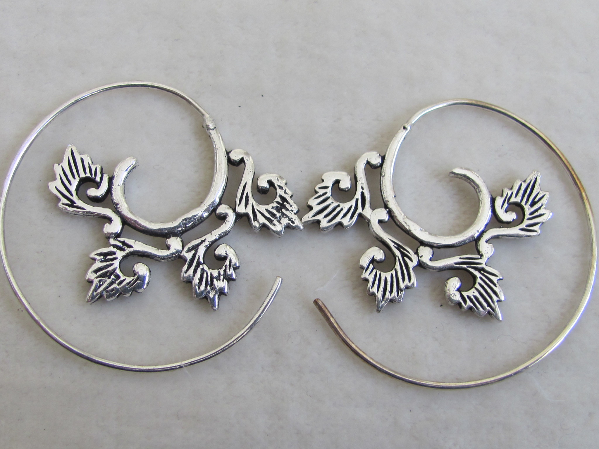 Silver coloured bohemian earrings  gypsy style