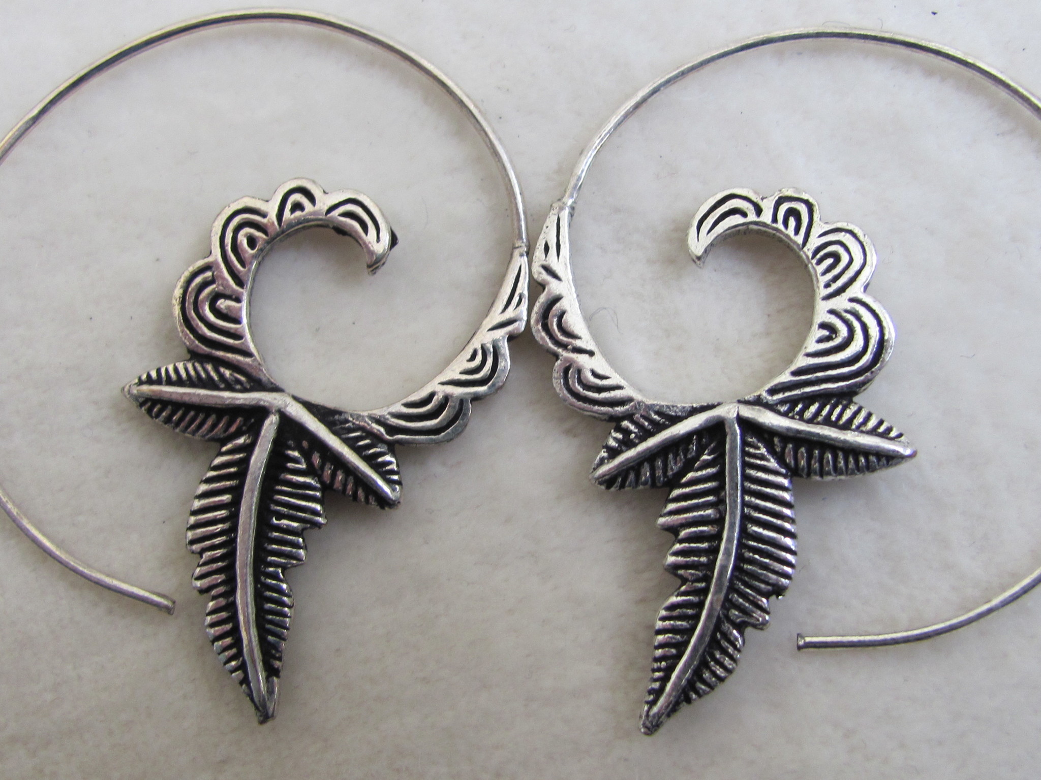 Silver coloured bohemian earrings  gypsy style