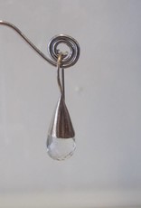 Earring silver with crystal