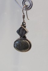 Earring silver with Labradorite