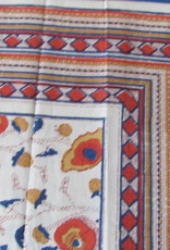 Bedsheet bohemian  on the bed, grand foulard , tabel cloth, grand foulard,