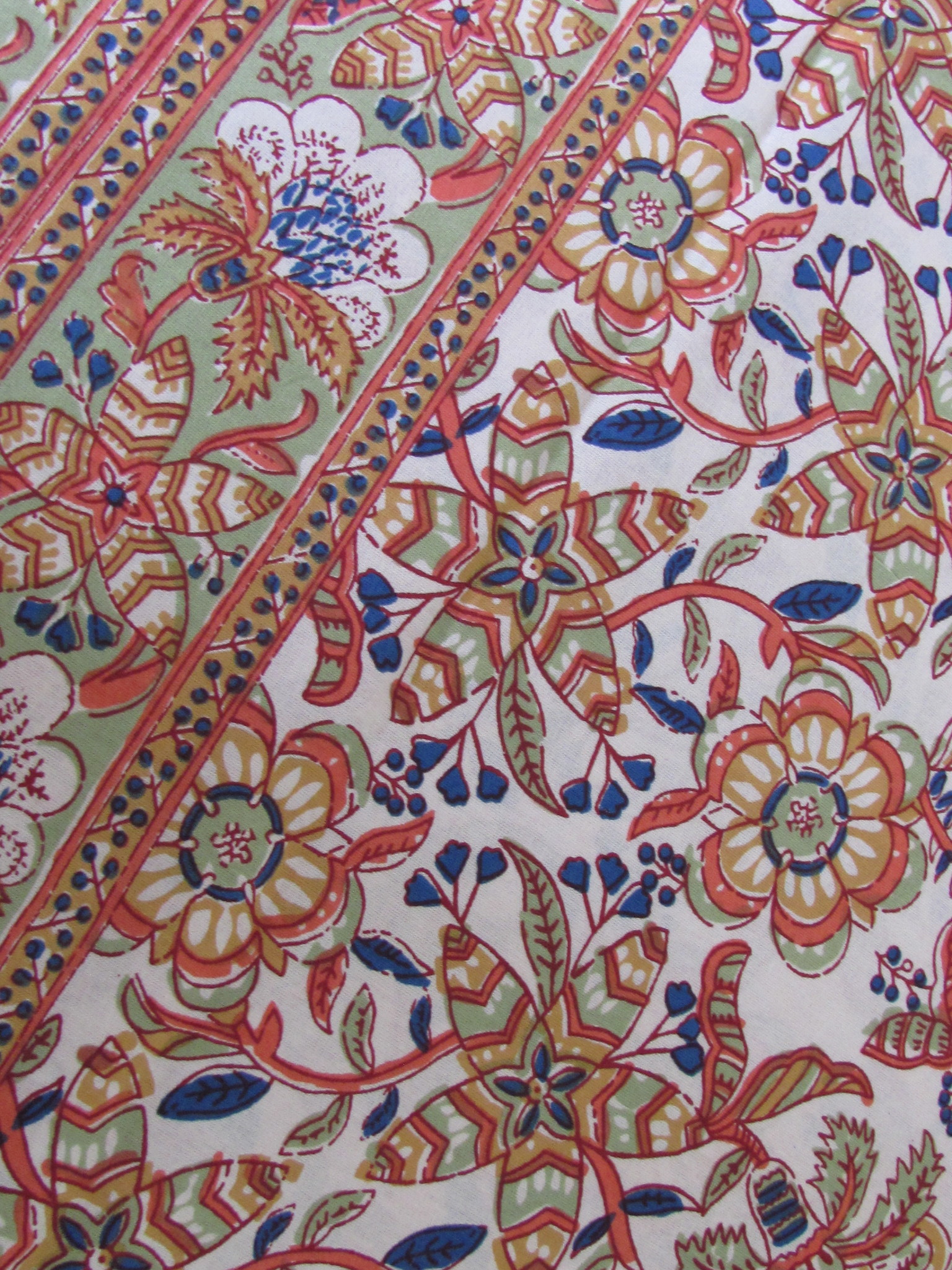 Bedsheet bohemian retro on the bed, grand foulard , tabel cloth, grand foulard,