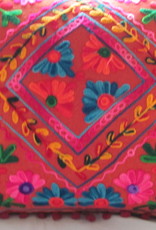 cushion cover susani embroiderd in Uzbeki style  brickred ground