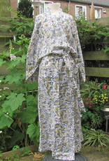 Kimono, dressing gown hand printed with vegetable dyes