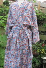 Kimono, dressing gown hand printed with vegetable dyes. 100% cotton