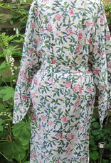 Kimono, dressing gown hand printed with vegetable dyes. 100% cotton