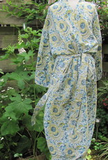 Kimono, dressing gown hand printed with vegetable dyes. 100% cotton