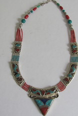 Necklace, White metal,Nepali style