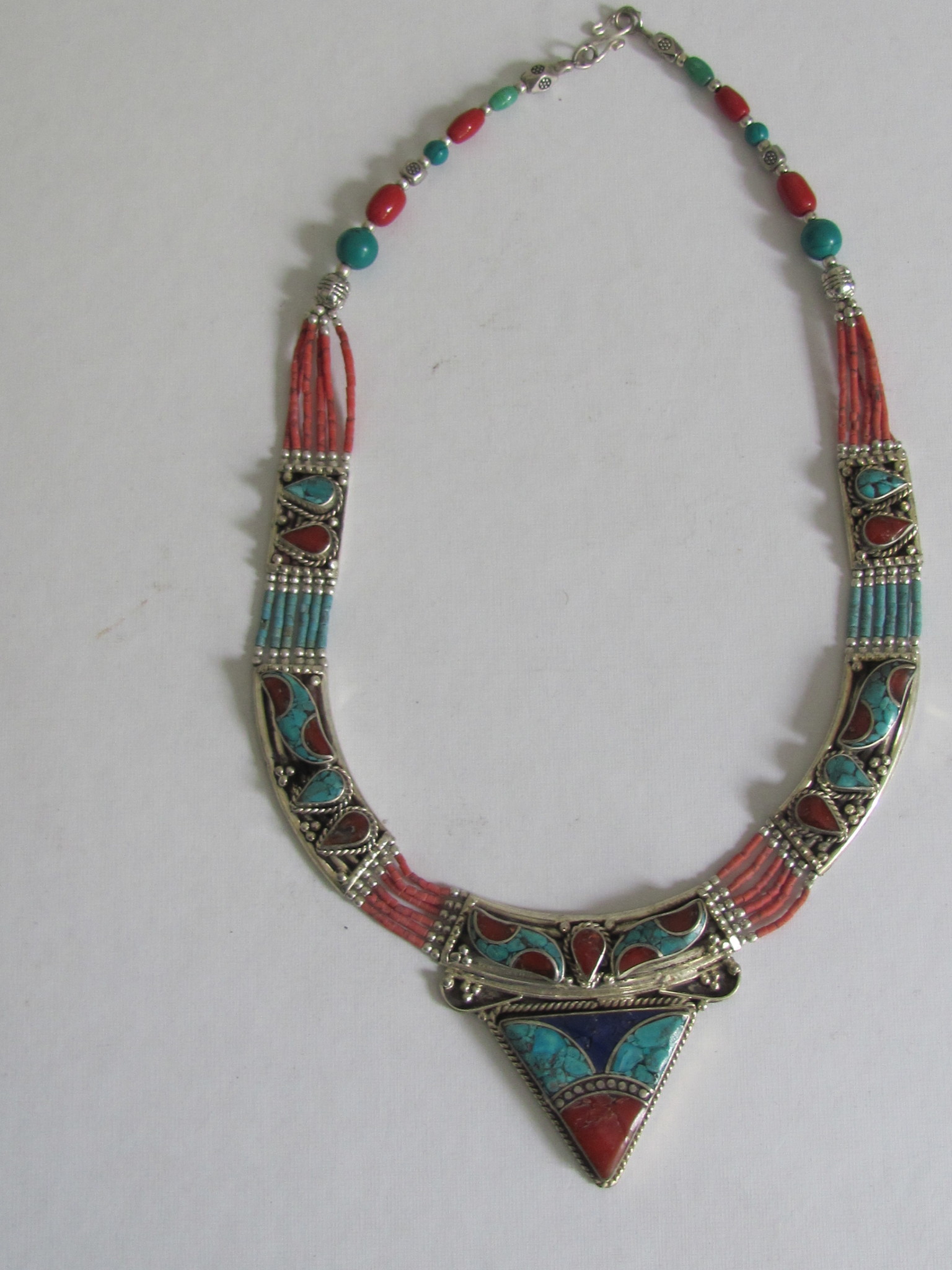 Necklace, White metal,Nepali style